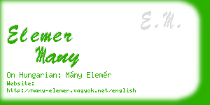 elemer many business card