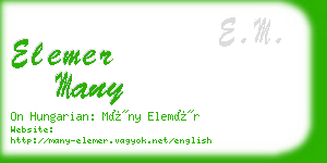 elemer many business card